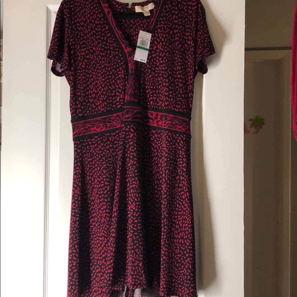 NWT Michael Kors Fuchsia Black Dress